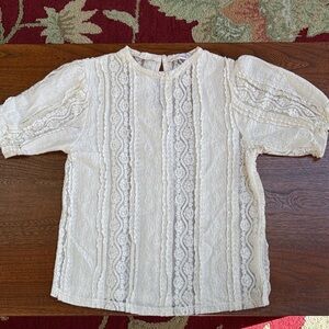 Mango Cream Lace Top Medium
